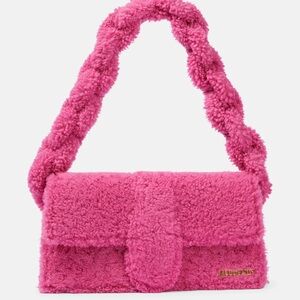 Jacquemus Fuchsia Shearling Shoulder Bag